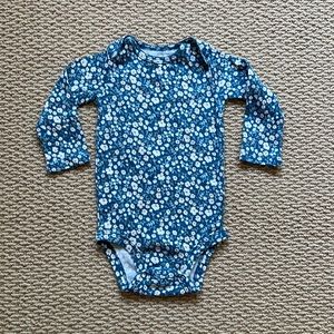 Blue floral onesie